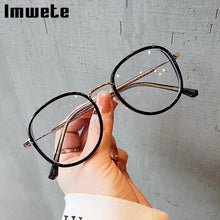 Load image into Gallery viewer, Anti Blue Light Glasses Frame Men Women Metal Glasses Frames Vintage Optical Eyeglasses Black Spectacles Big