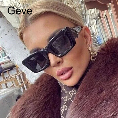 Brand Cat Eye Woman Sunglasses Luxury Design Big Frame Female Sun Glasses Vintage Flower Eyewear Shades UV400 Oculus