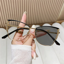 Load image into Gallery viewer, Cat Eye Glasses Ultra-light Glasses Frame Retro Photochromic Eyeglasses Anti-blue Light Eyewear Metal Color-changing