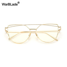 Load image into Gallery viewer, Clear Lens Cat Eye Glasses Frame Women Gold Eyewear Frame Men Eyeglasses Optical Frame Reading Glasses Female WarBLade