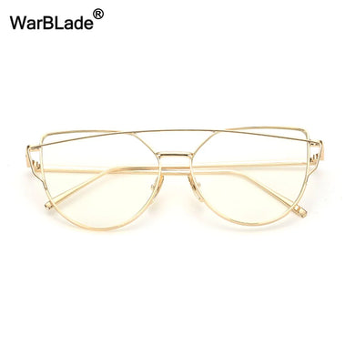 Clear Lens Cat Eye Glasses Frame Women Gold Eyewear Frame Men Eyeglasses Optical Frame Reading Glasses Female WarBLade
