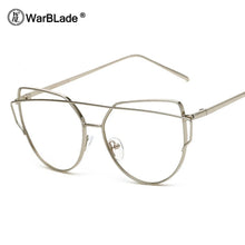 Load image into Gallery viewer, Clear Lens Cat Eye Glasses Frame Women Gold Eyewear Frame Men Eyeglasses Optical Frame Reading Glasses Female WarBLade