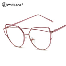 Load image into Gallery viewer, Clear Lens Cat Eye Glasses Frame Women Gold Eyewear Frame Men Eyeglasses Optical Frame Reading Glasses Female WarBLade