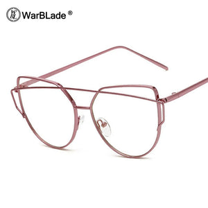 Clear Lens Cat Eye Glasses Frame Women Gold Eyewear Frame Men Eyeglasses Optical Frame Reading Glasses Female WarBLade
