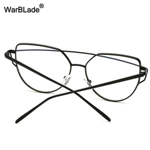 Clear Lens Cat Eye Glasses Frame Women Gold Eyewear Frame Men Eyeglasses Optical Frame Reading Glasses Female WarBLade