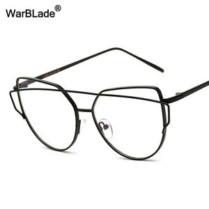 Clear Lens Cat Eye Glasses Frame Women Gold Eyewear Frame Men Eyeglasses Optical Frame Reading Glasses Female WarBLade
