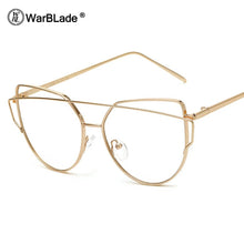Load image into Gallery viewer, Clear Lens Cat Eye Glasses Frame Women Gold Eyewear Frame Men Eyeglasses Optical Frame Reading Glasses Female WarBLade
