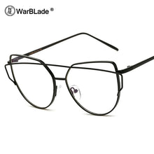 Load image into Gallery viewer, Clear Lens Cat Eye Glasses Frame Women Gold Eyewear Frame Men Eyeglasses Optical Frame Reading Glasses Female WarBLade