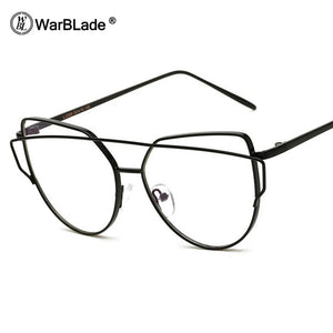 Clear Lens Cat Eye Glasses Frame Women Gold Eyewear Frame Men Eyeglasses Optical Frame Reading Glasses Female WarBLade