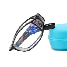 Carica l&#39;immagine nel visualizzatore di Gallery, Design Blue Light Proof Reading Glasses Men Women Folding Small Glasses Frame PC Black Eyewear Diopter +1.0 to +4.0