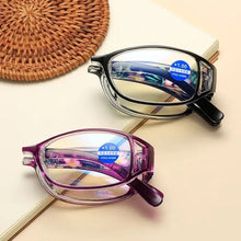 Carica l&#39;immagine nel visualizzatore di Gallery, Design Blue Light Proof Reading Glasses Men Women Folding Small Glasses Frame PC Black Eyewear Diopter +1.0 to +4.0