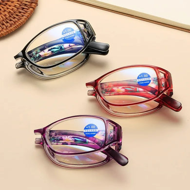Design Blue Light Proof Reading Glasses Men Women Folding Small Glasses Frame PC Black Eyewear Diopter +1.0 to +4.0