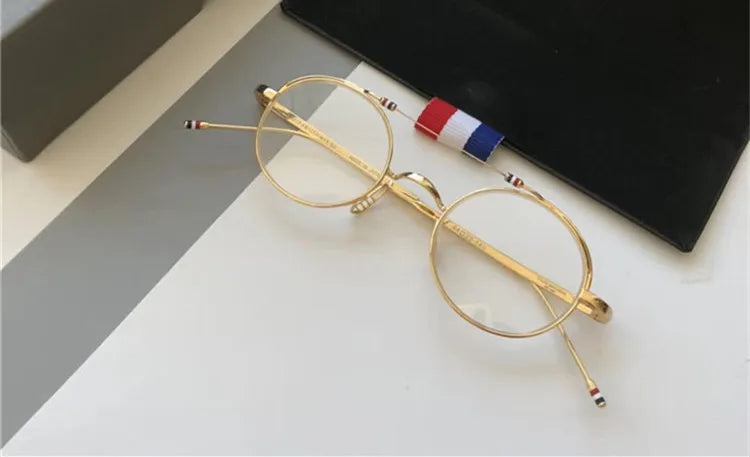 Design Titanium Alloy Glasses Frame Men Women Retro Small Round Circle Eyeglasses Ultralight Spectacles Eyewear TBX910