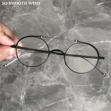 Design Titanium Alloy Glasses Frame Men Women Retro Small Round Circle Eyeglasses Ultralight Spectacles Eyewear TBX910