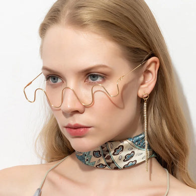 Montature per occhiali con diamanti Montature per occhiali da donna Mezze montature in cristallo Montature per occhiali con strass lucidi Decorazione