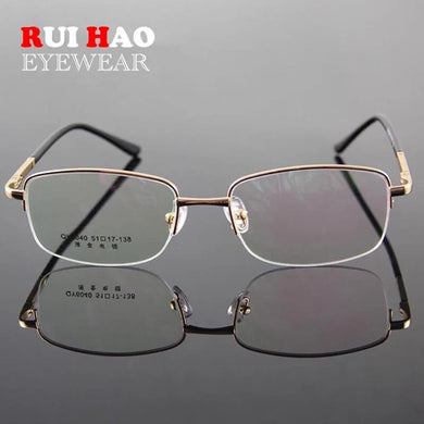 Fashion Eyeglasses Frame Men Spring Temple Rectangle Optical Glasses Frame Half Rimless Eyewear Prescription Spectacles 6040