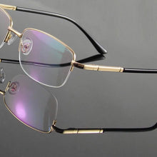 Load image into Gallery viewer, Fashion Eyeglasses Frame Men Spring Temple Rectangle Optical Glasses Frame Half Rimless Eyewear Prescription Spectacles 6040