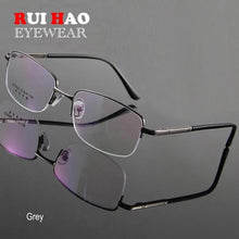 Load image into Gallery viewer, Fashion Eyeglasses Frame Men Spring Temple Rectangle Optical Glasses Frame Half Rimless Eyewear Prescription Spectacles 6040
