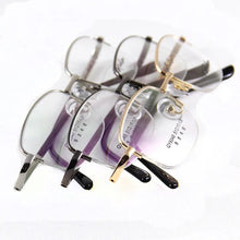 Load image into Gallery viewer, Fashion Eyeglasses Frame Men Spring Temple Rectangle Optical Glasses Frame Half Rimless Eyewear Prescription Spectacles 6040