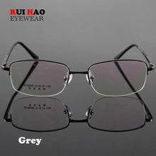 Load image into Gallery viewer, Fashion Eyeglasses Frame Men Spring Temple Rectangle Optical Glasses Frame Half Rimless Eyewear Prescription Spectacles 6040
