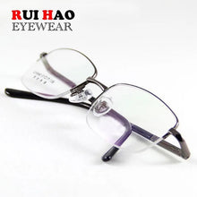 Load image into Gallery viewer, Fashion Eyeglasses Frame Men Spring Temple Rectangle Optical Glasses Frame Half Rimless Eyewear Prescription Spectacles 6040