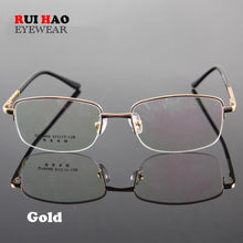 Load image into Gallery viewer, Fashion Eyeglasses Frame Men Spring Temple Rectangle Optical Glasses Frame Half Rimless Eyewear Prescription Spectacles 6040