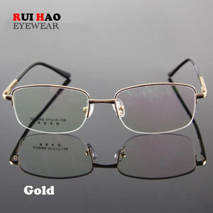Fashion Eyeglasses Frame Men Spring Temple Rectangle Optical Glasses Frame Half Rimless Eyewear Prescription Spectacles 6040