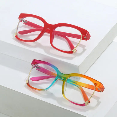 Fashion-Forward Colorful Glasses Women Vintage Rainbow Color Anti-Computer Radiation Eyewear Men Blue Blocking Glasses Frames