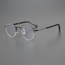 Load image into Gallery viewer, Fashion Half Frame Glasses Frame Men Women Round Titanium Optical Prescription Eyeglasses Myopia Spectacles Read Eyewear Unisex