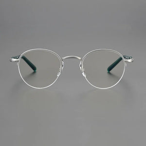 Fashion Half Frame Glasses Frame Men Women Round Titanium Optical Prescription Eyeglasses Myopia Spectacles Read Eyewear Unisex