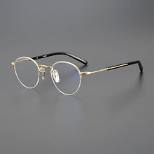 Load image into Gallery viewer, Fashion Half Frame Glasses Frame Men Women Round Titanium Optical Prescription Eyeglasses Myopia Spectacles Read Eyewear Unisex