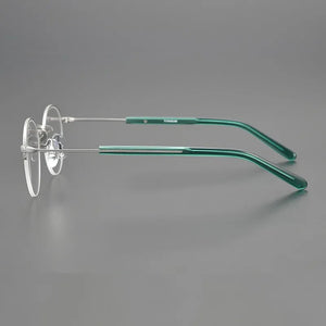 Fashion Half Frame Glasses Frame Men Women Round Titanium Optical Prescription Eyeglasses Myopia Spectacles Read Eyewear Unisex