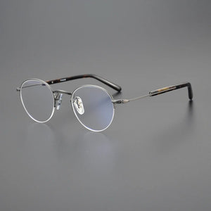 Fashion Half Frame Glasses Frame Men Women Round Titanium Optical Prescription Eyeglasses Myopia Spectacles Read Eyewear Unisex