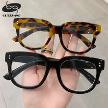 Carica l&#39;immagine nel visualizzatore di Gallery, Leopard Print Eyewear Anti-UV Blue Rays Glasses Square Frame Computer Goggles Transparent Eyeglasses Vision Care