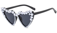 Load image into Gallery viewer, Love Heart Pearl Sunglasses Women Vintage Unique Luxury Brand Party Street Sun Glasses Female Shades Eyewear UV400