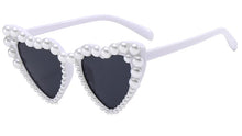 Load image into Gallery viewer, Love Heart Pearl Sunglasses Women Vintage Unique Luxury Brand Party Street Sun Glasses Female Shades Eyewear UV400