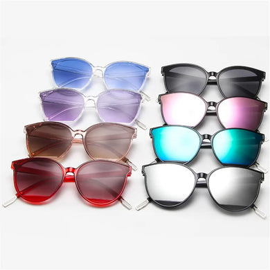 Luxury Sunglasses Women Vintage Large Frame Sun Glasses Transparent Mirror Classic Anti-reflective UV400 Eyewear
