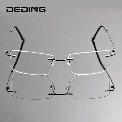 Fashion Man Women Rimless Titanium Glasses Frames Clear Lens Optical Glasses Frame titanio gafas sin montura marco DD1353