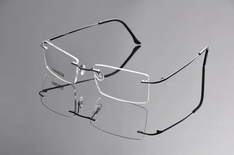 Fashion Man Women Rimless Titanium Glasses Frames Clear Lens Optical Glasses Frame titanio gafas sin montura marco DD1353