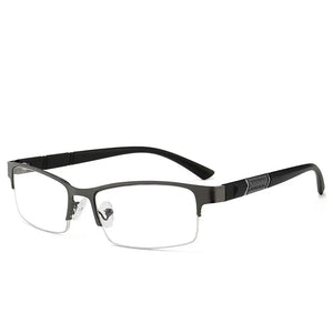 Men's Business Reading Glasses Retro Half Frame High Definition Presbyopia Eyeglasses Unisex Square Far-sighted Glasses