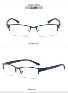 Men's Business Reading Glasses Retro Half Frame High Definition Presbyopia Eyeglasses Unisex Square Far-sighted Glasses