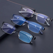 Load image into Gallery viewer, Men&#39;s Business Reading Glasses Retro Half Frame High Definition Presbyopia Eyeglasses Unisex Square Far-sighted Glasses