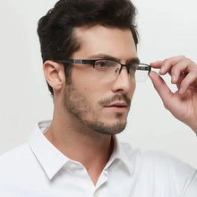 Load image into Gallery viewer, Men&#39;s Business Reading Glasses Retro Half Frame High Definition Presbyopia Eyeglasses Unisex Square Far-sighted Glasses