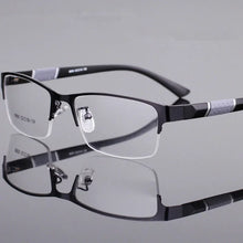 Load image into Gallery viewer, Men&#39;s Business Reading Glasses Retro Half Frame High Definition Presbyopia Eyeglasses Unisex Square Far-sighted Glasses
