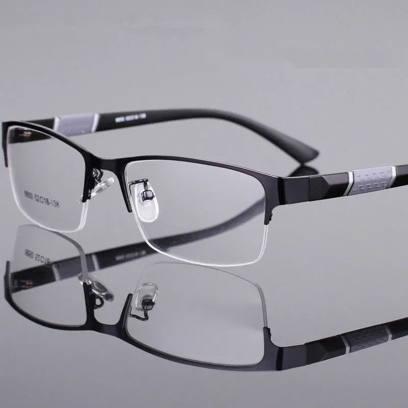 Men's Business Reading Glasses Retro Half Frame High Definition Presbyopia Eyeglasses Unisex Square Far-sighted Glasses
