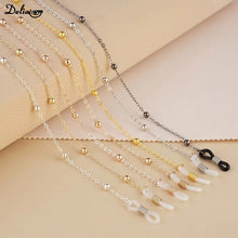 Carica l&#39;immagine nel visualizzatore di Gallery, Metal Men Women Eyeglass Chains Sunglasses Reading Beaded Glasses Chain Eyewears Cord Strap Rope Female Glasses Chain