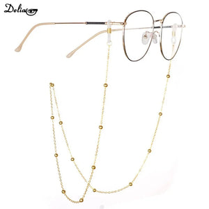 Metal Men Women Eyeglass Chains Sunglasses Reading Beaded Glasses Chain Eyewears Cord Strap Rope Female Glasses Chain
