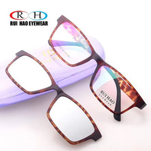 Load image into Gallery viewer, Optical Eyeglasses Frame Leopard Spectacles Rectangle Glasses Frame Prescription Glasses Polarized sunglasses clip on