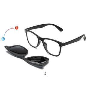 Optical Spectacle Frame Men Women Myopia With 5 Clip On Sunglasses Polarized Magnetic Glasses For Male Eyeglasses RS1019