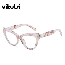 Load image into Gallery viewer, Orange Pink Two Tone Cat Eye Clear Glasses Women Anti-blue Eyeglasses Optical Computer Spectacles Traveling Glasses